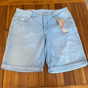 Levi's Light Blue Denim Shaping Bermuda Shorts